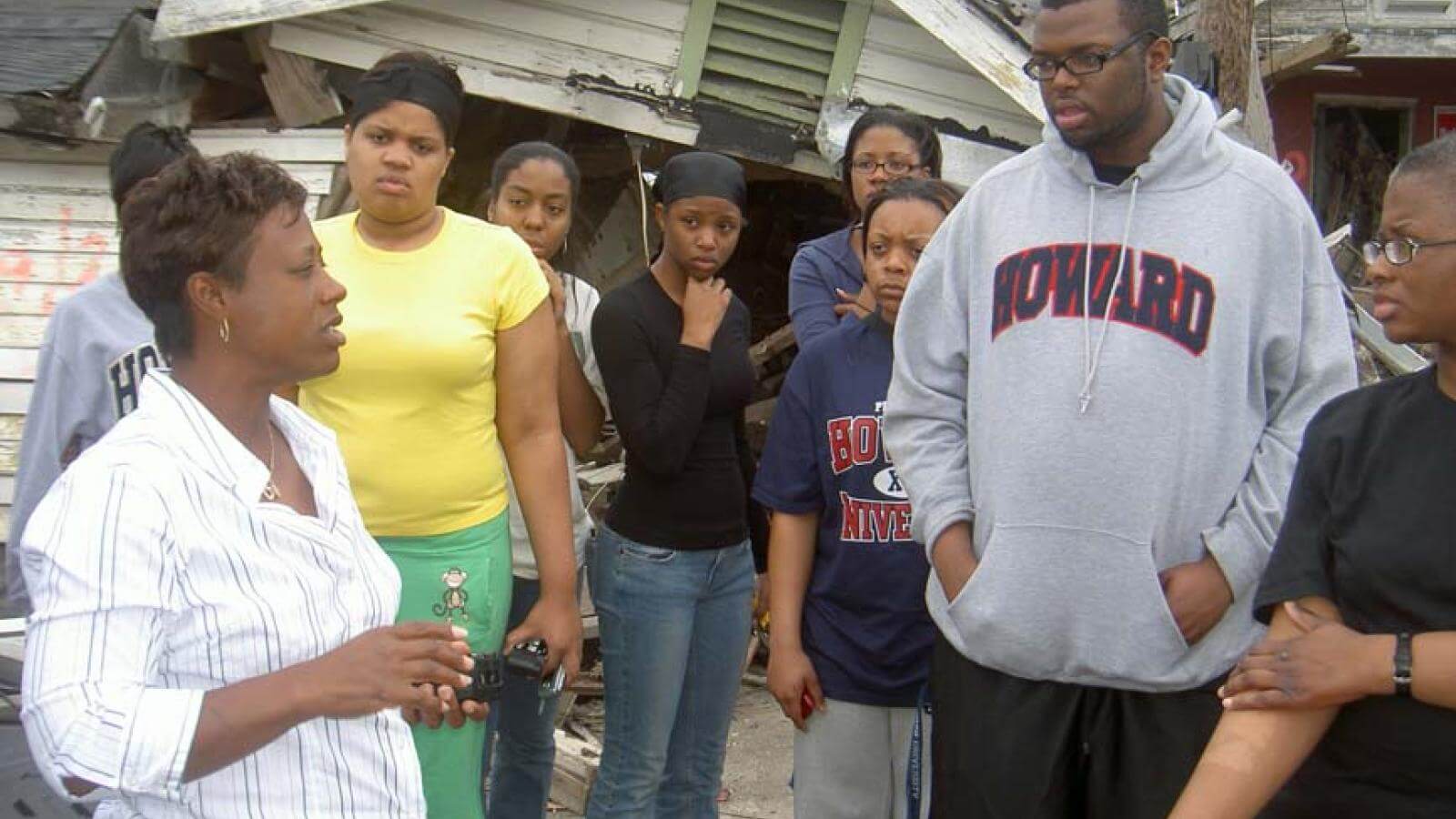 Howard students spoke with residents often while volunteering in New Orleans after Katrina.