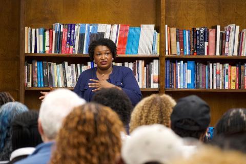 Stacey Abrams explains the potential of young voters in the upcoming elections in 206 and 2028. (Photo: Simone Boyd)