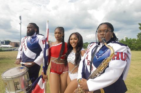 HU Showtime band leaders on the grass.