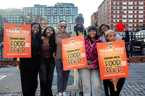 HUASB volunteers and WHUR staff outside for the Food2Feed Donation drive
