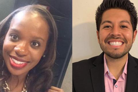 Tonshia Luster and Carlos Aguilera, two side by side photos