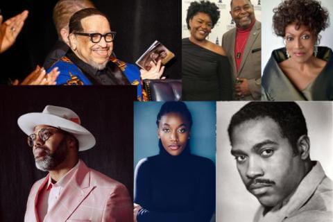 A collage of Howard alumni who are celebrated performing artists