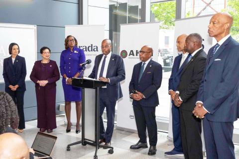 President Frederick and HBCU presidents at AHRI launch