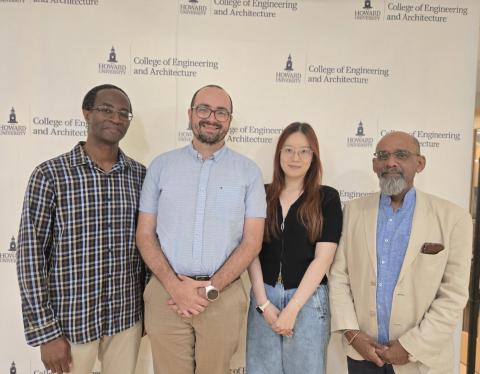 Reis pictured with co-PIs Ymele-Leki, Ji and Tharakan