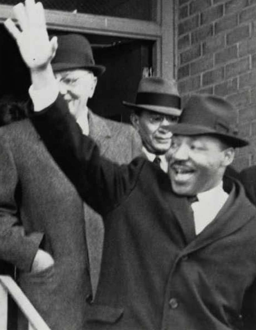 Martin Luther King, Jr., arriving at Howard University for Charter Day 1965