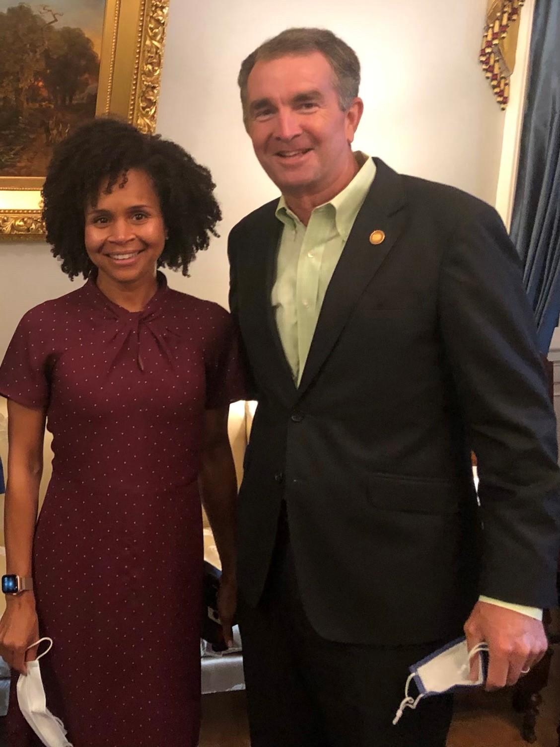 Tonya Bird with Virginia Governor Northam