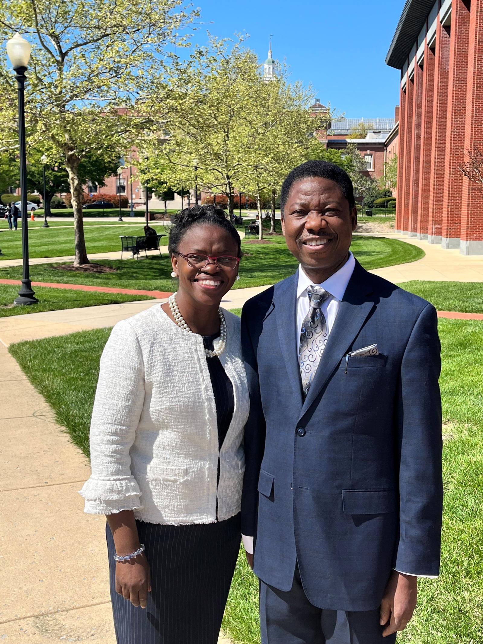 Toyin Tofade, with her husband, Alfred