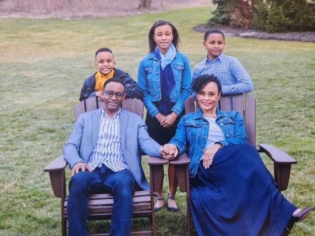 Ben Vinson III with wife and three children
