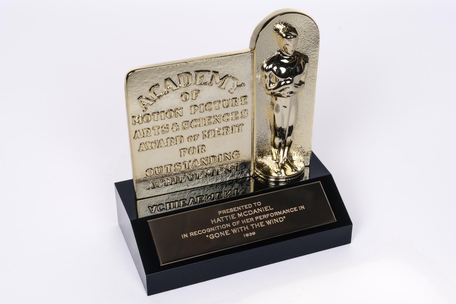Hattie McDaniel's 1939 Academy Award presented by the Academy Arts & Sciences of Motion Picture 