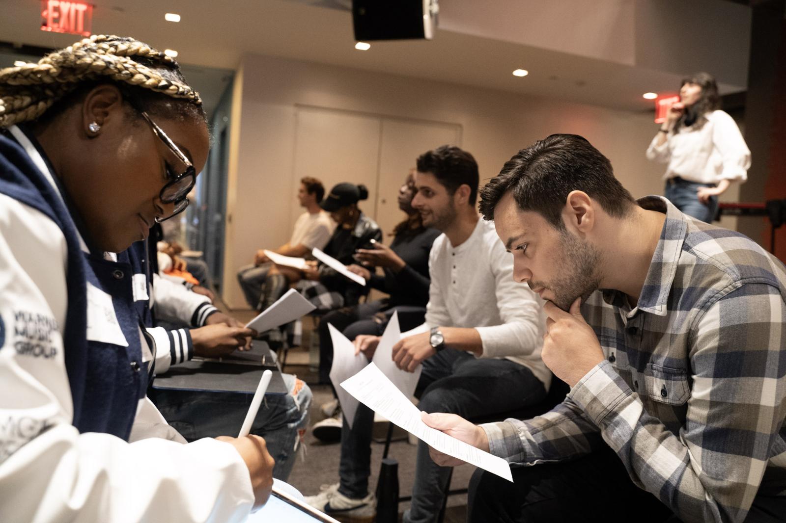 Fellows received critiques on their résumé with Warner Music Group team members who specialize in recruiting young talent. (Source: Warner Music Group)