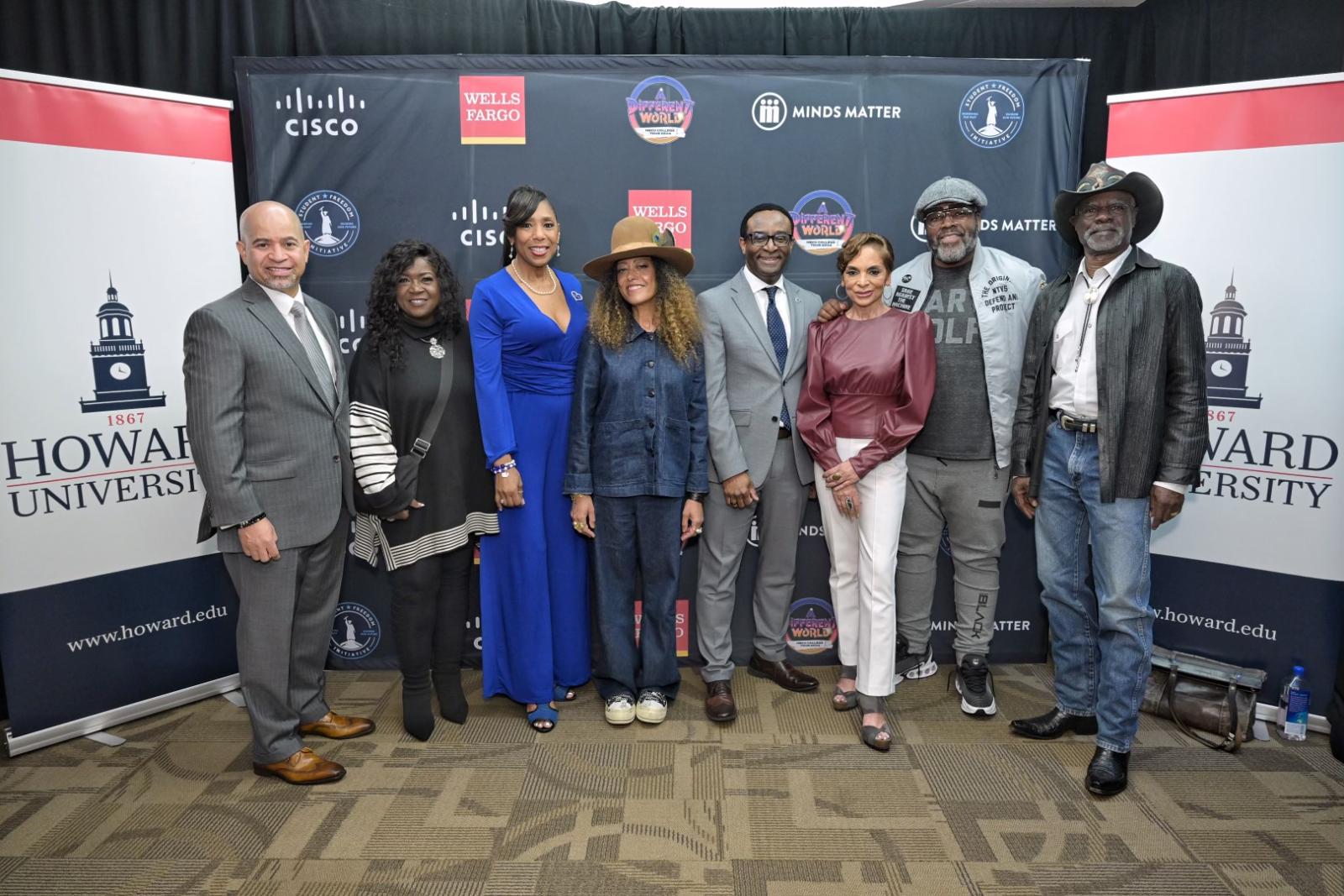 The cast of "A Different World" with President Vinson