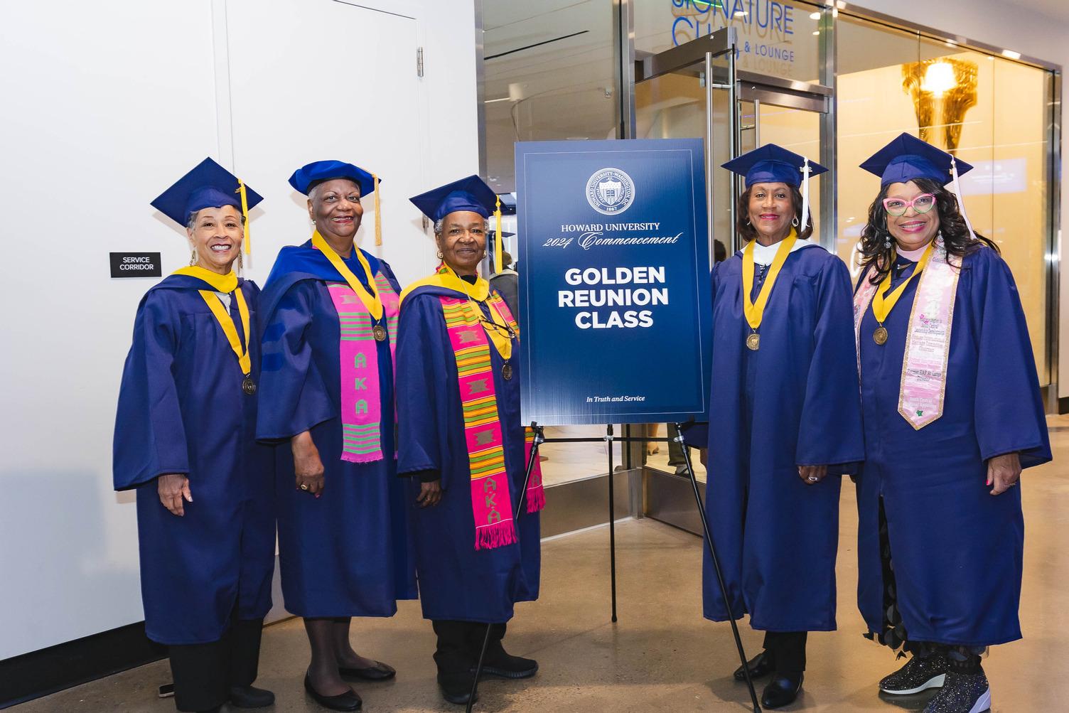 Alumnae of this year’s golden Class of 1974 stand together ahead of the 156th Commencement. (Photo by: Latrell Caton)