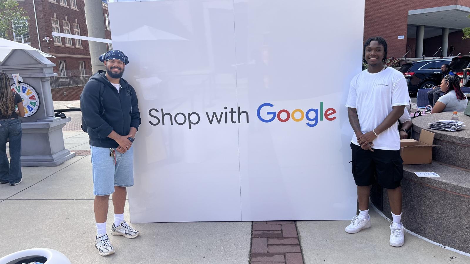 Seniorss business management student Juwaun Freeman and computer science student Richard Stowe attended the Google Lens immersive user experience. 