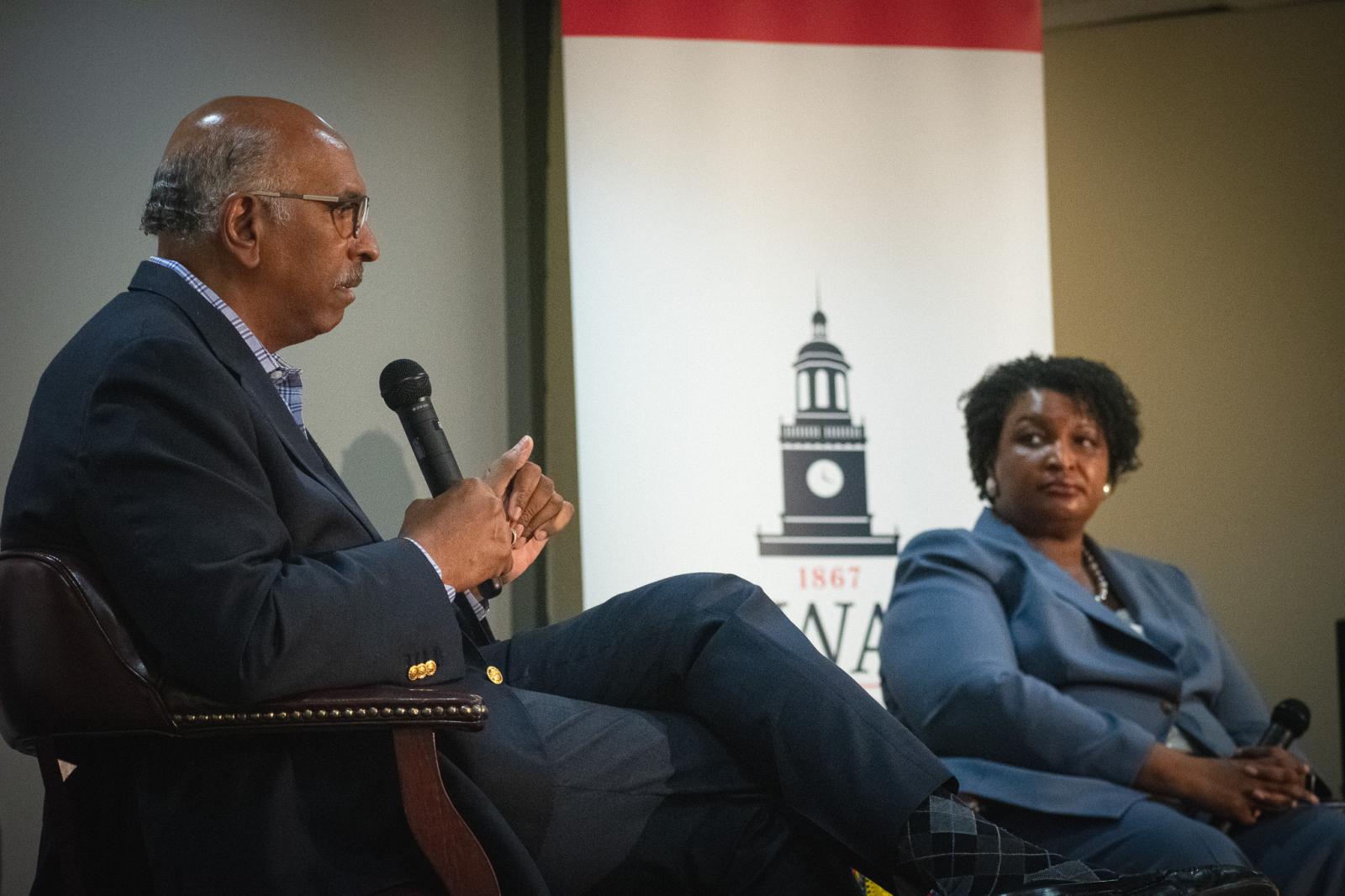 Stacey Abrams and Michael Steele