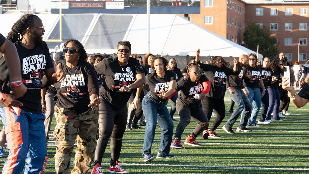 Alumni of the Howard Showtime Band perform during the halftime show, proving that they still know the moves and grooves of their Howard days. 