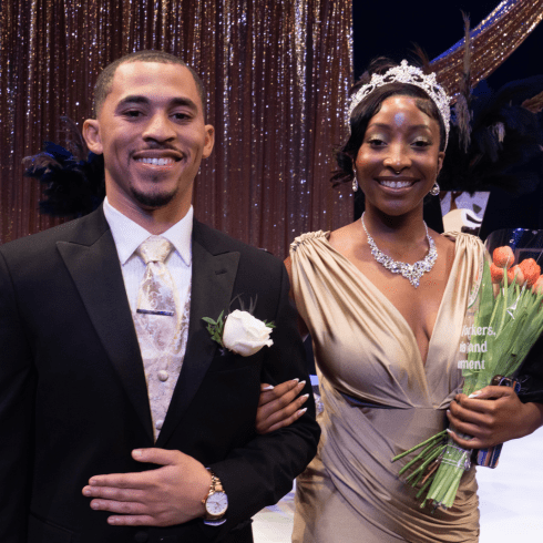 Marcus Fields and Parisia Hutchinson, Mister and Miss School of Education