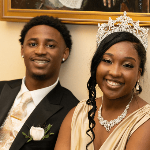 Kirsten Plunkett and Ahmad Edwards, Miss and Mister School of Business