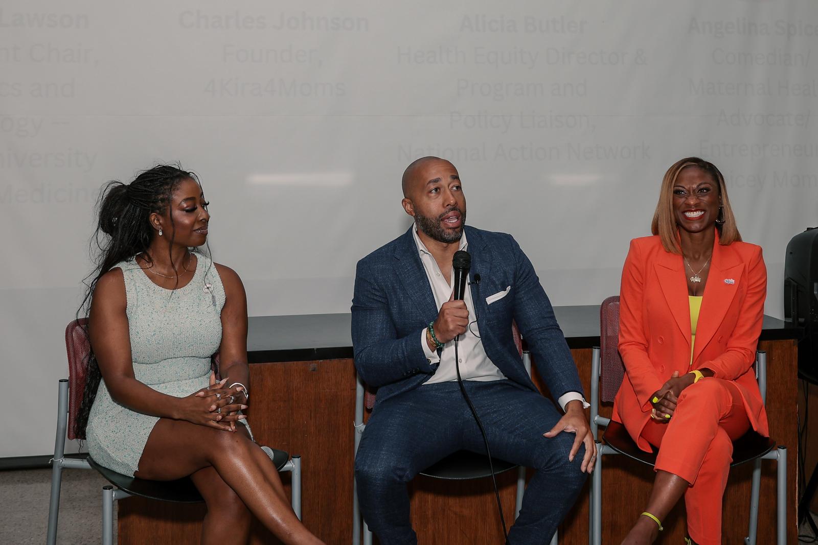 Entering the Black maternal health sphere after the post-birthing death of his wife Kira, expressed the importance of resources for men sharing their journey in Black maternal health. (Source: Keenon Perry (BA ’03)