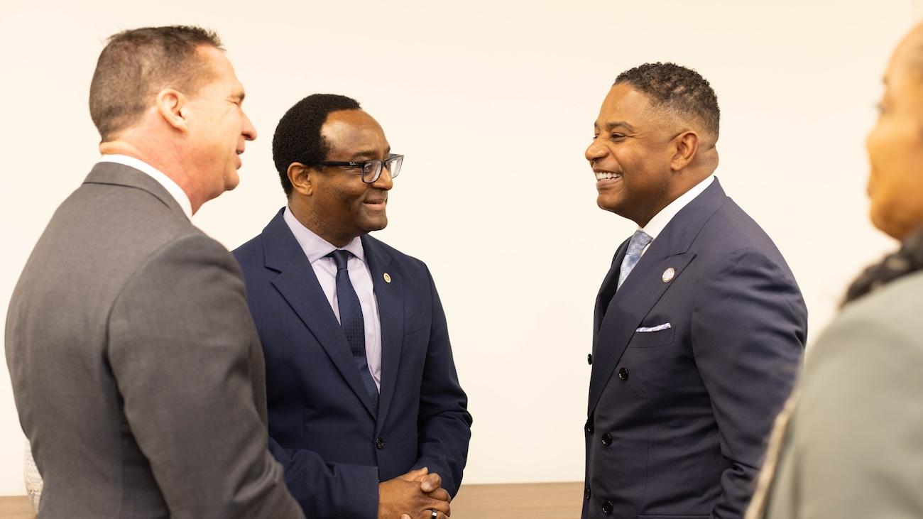 Howard University President Ben Vinson and Exelon CEO Calvin Butler in conversation with Exelon executive