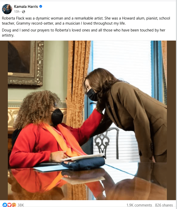 Kamala Harris and Roberta Flack