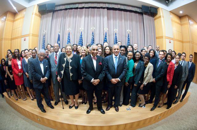 Congressman Rangel and other program supporters meet with Rangel Fellows at the State Department