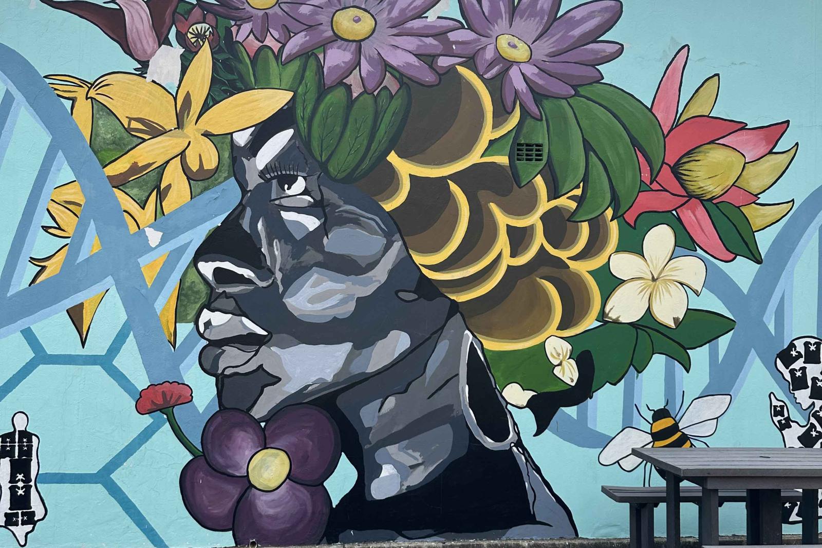 Mural outside an Apartheid prison museum in Johannesburg