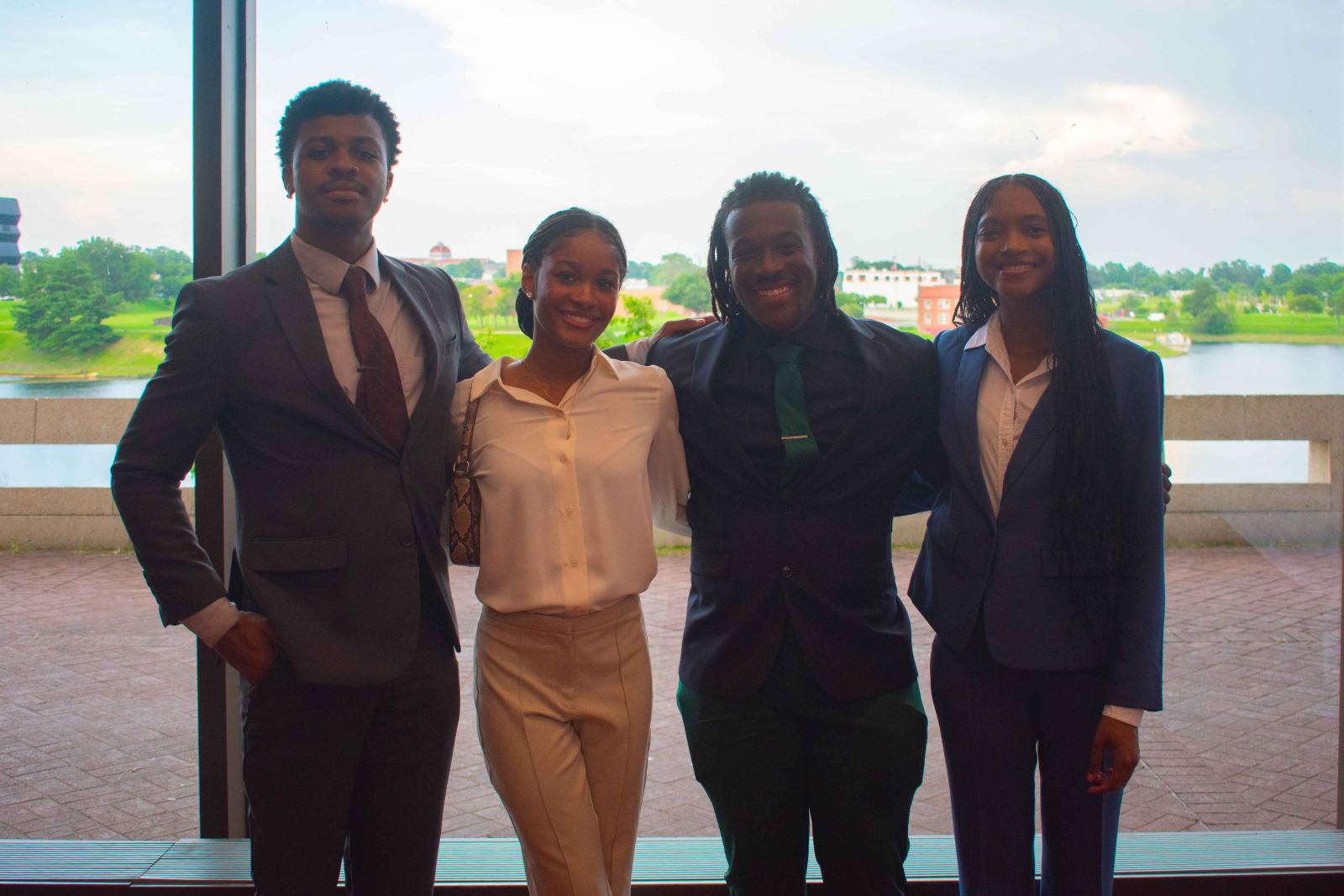 Cockerham (second from right) with fellow incoming freshmen