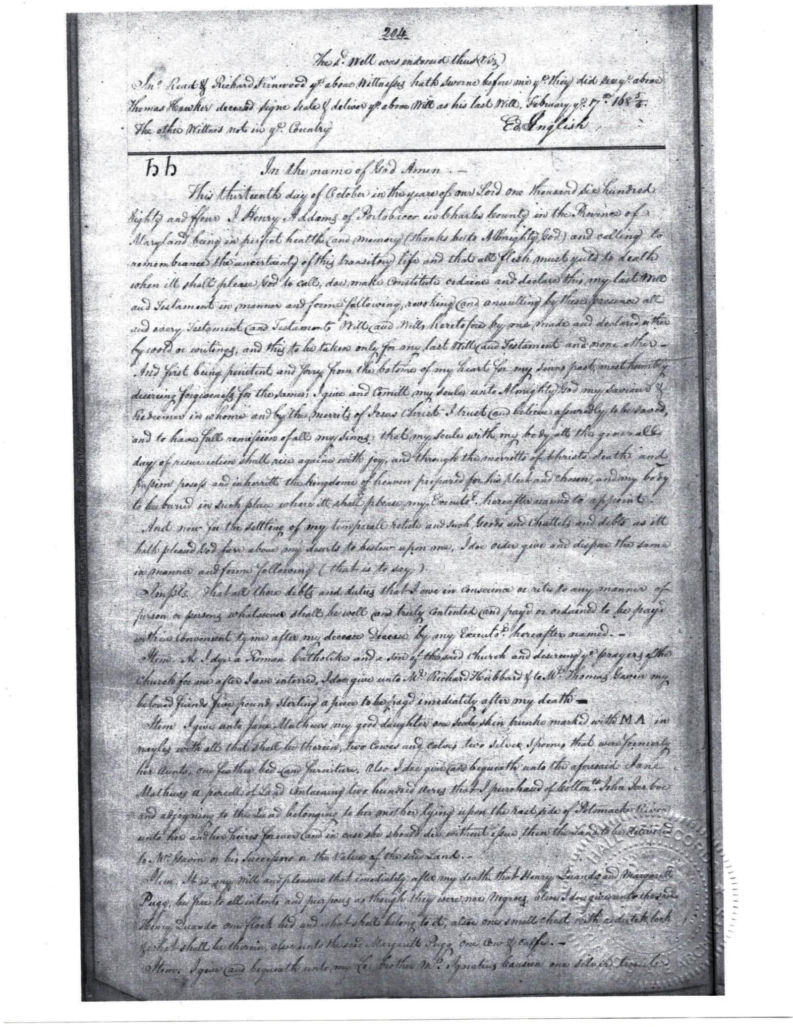 Quander Family Freedom Papers 