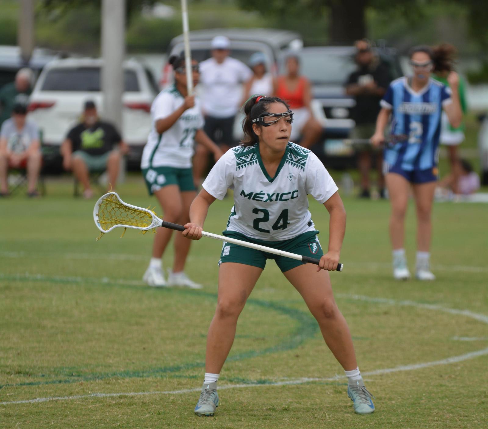 Freshman Sophia Lima on the Lacrosse field 