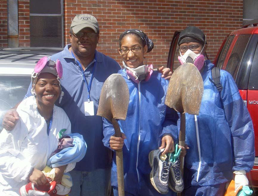 Howard students and Dr. Bernard Richardson volunteering in New Orleans after Katrina.