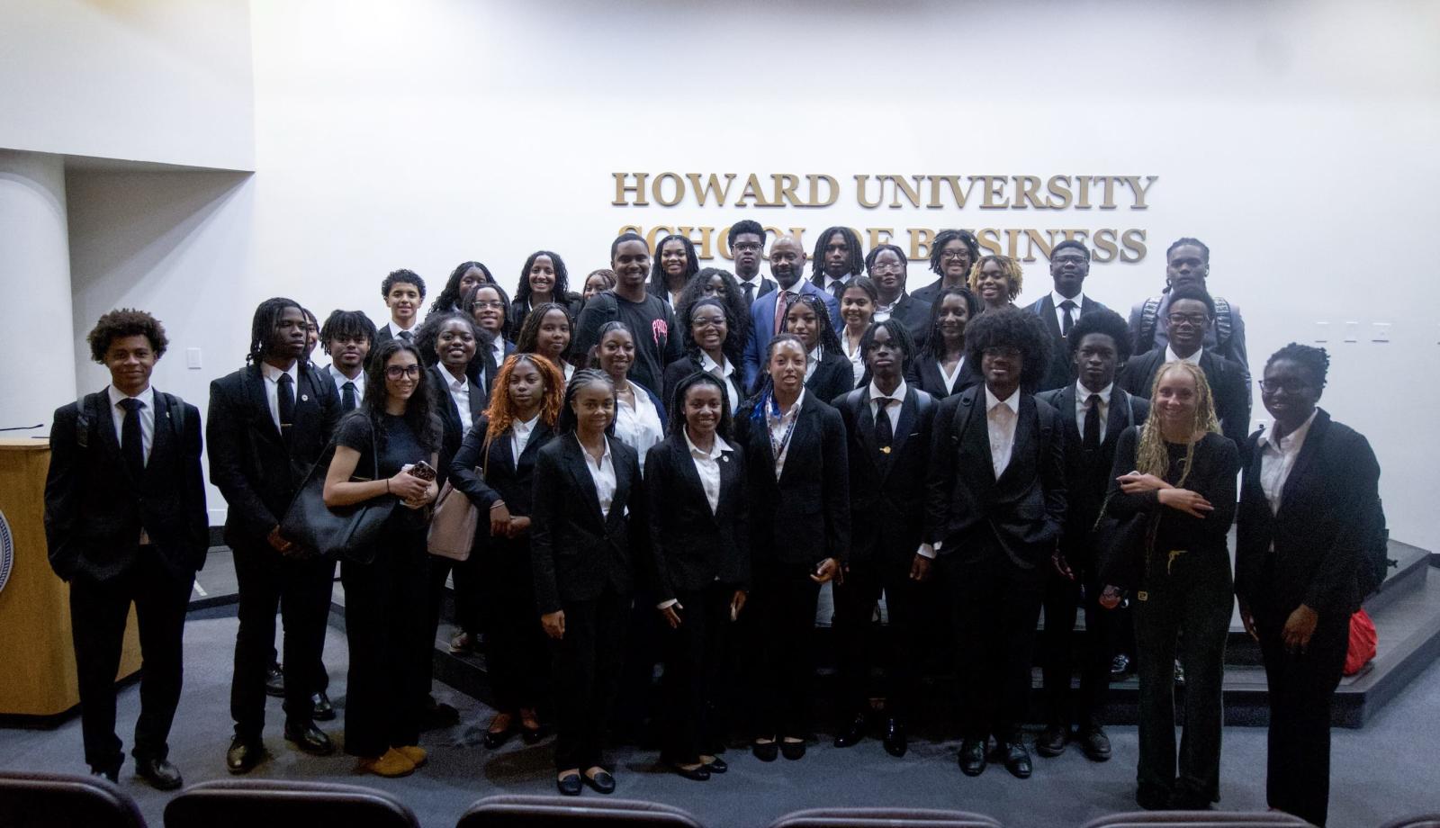 Large group photo of Business School students