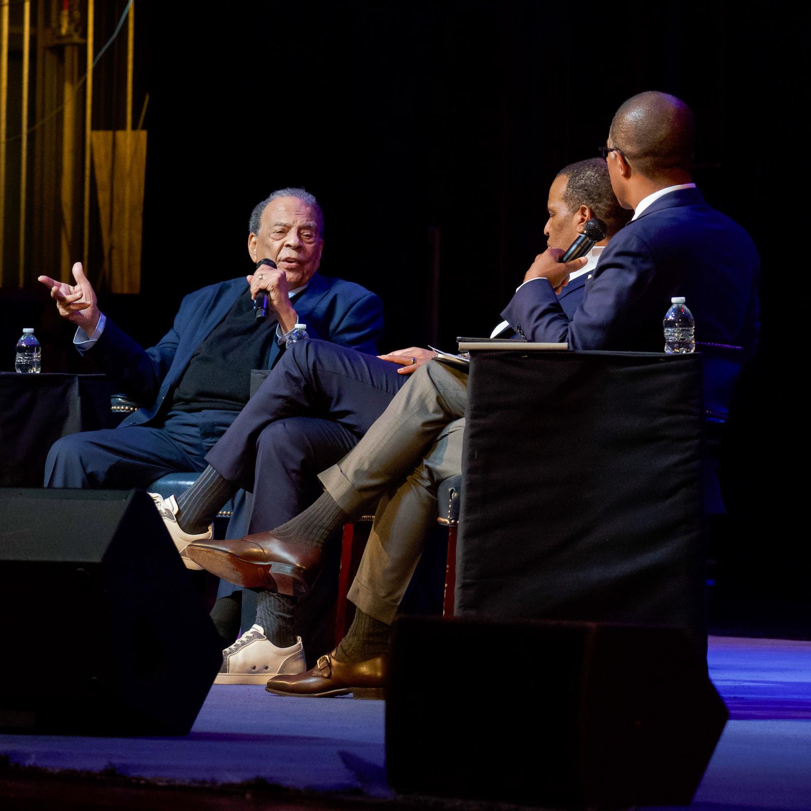 Andrew Young with Jonathan Capehart and John Hope Bryant