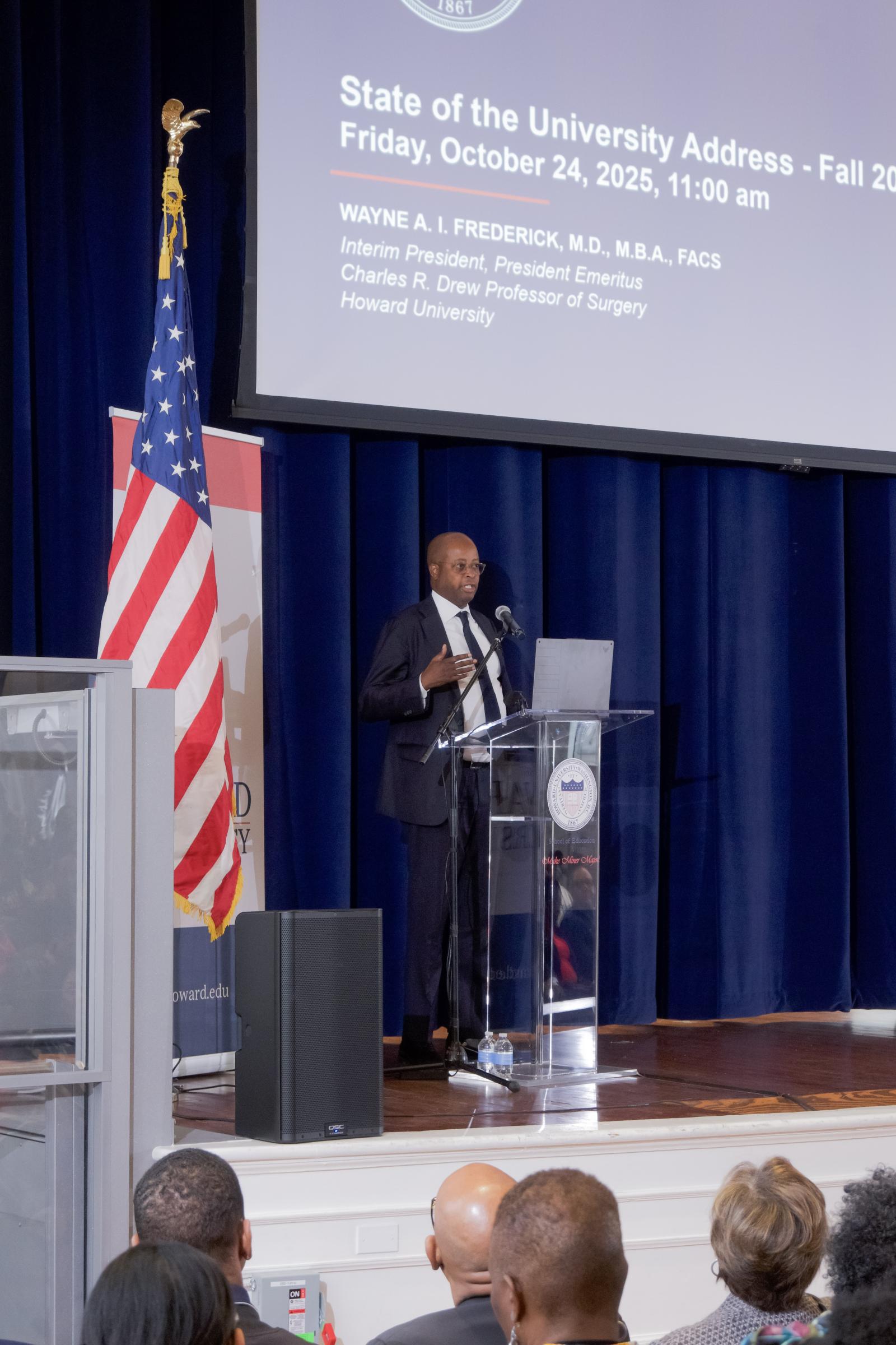 Dr. Frederick Speaks at State of the University Address