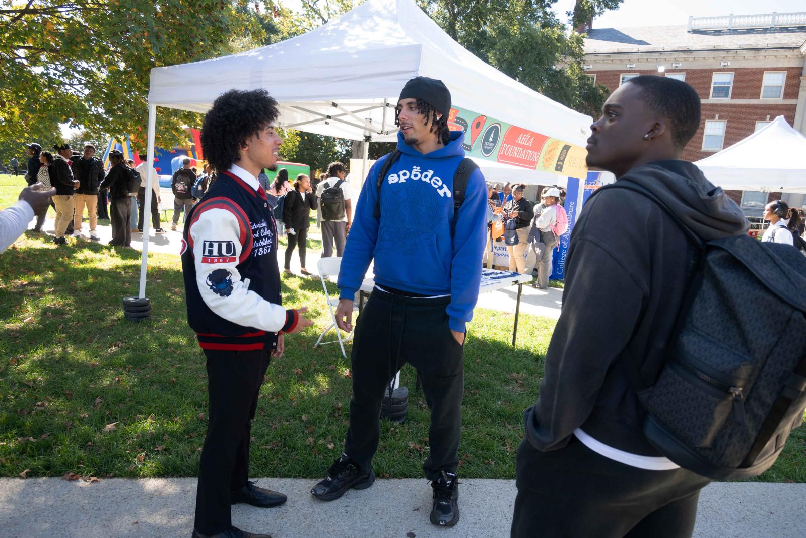 HUSA VP Garcia with Students on the Yard