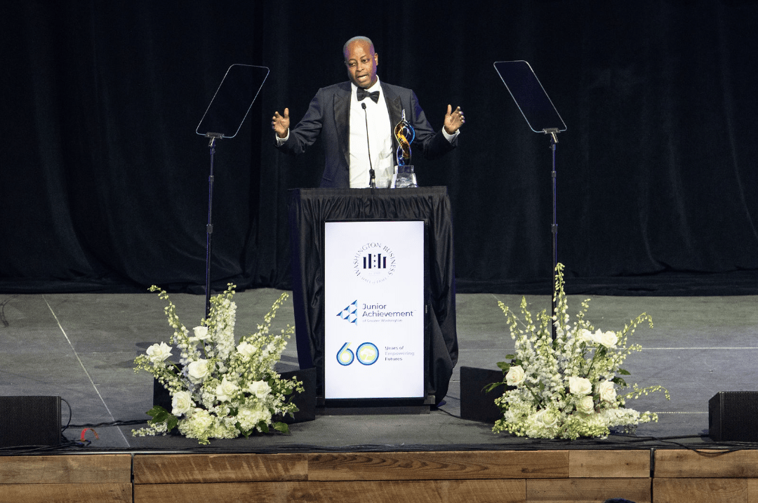 Photo of Howard President Wayne A. I. Frederick inducted into Washington Business Hall of Fame