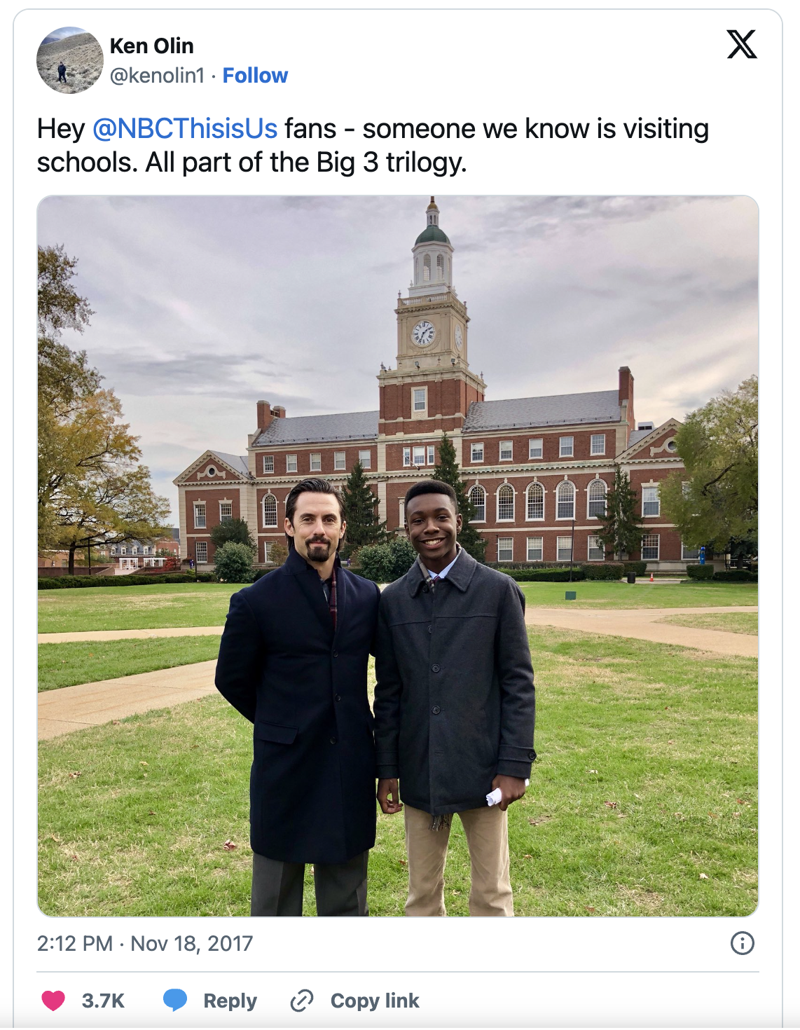 A screenshot of a post on the social media platform x. 