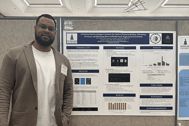 Christopher Watson presenting his lab's research during the 2025 research symposium