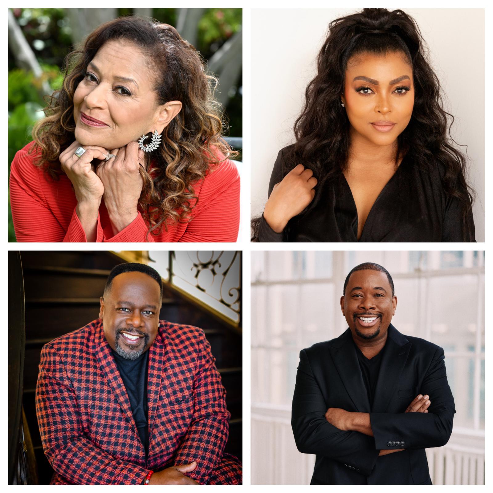 A collage image of four people. Top left is Debbie Allen, Top right is Taraji P. Henson, bottom Left is Cedric the Entertainer, bottom right is Brian Anthony Moreland