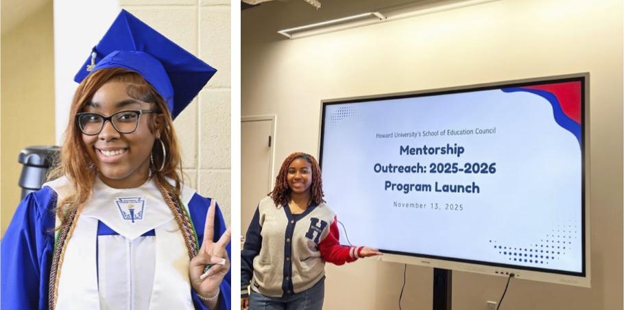 NiKayla Tinker pictured before and after at Howard