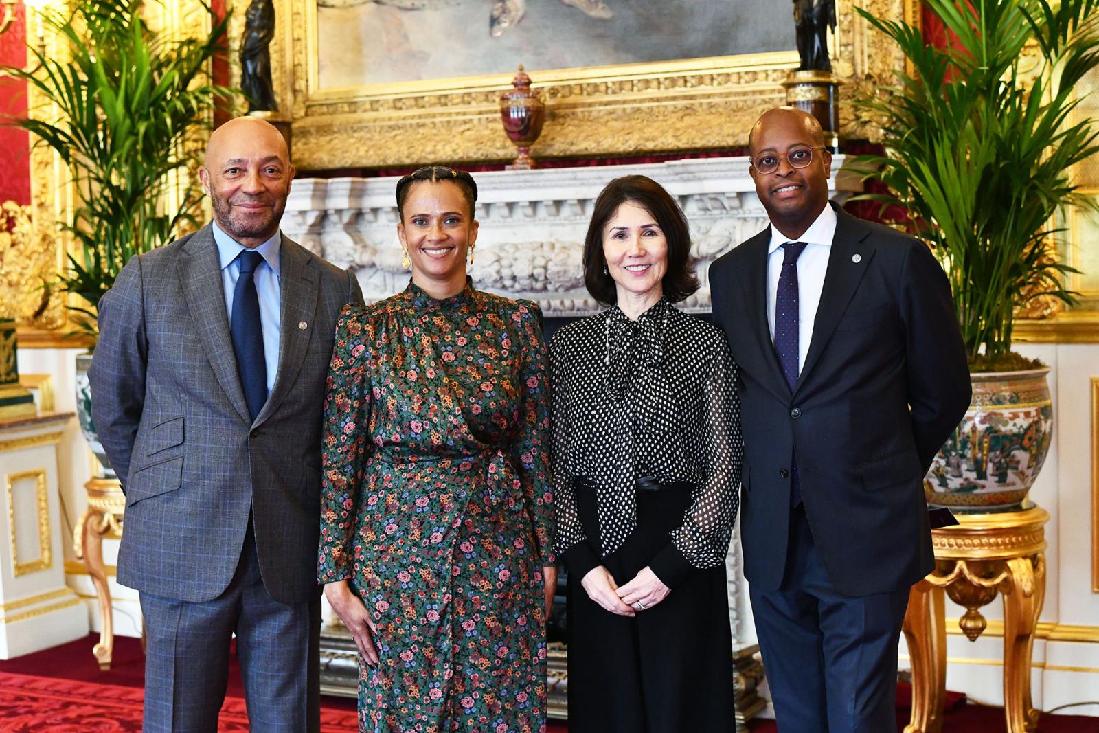 With Damon Buffini- Chair of the Royal Anniversary trust and his wife at St. James Palace