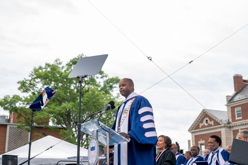 Wayne A I Frederick during Howard's 158th Commencement Ceremony
