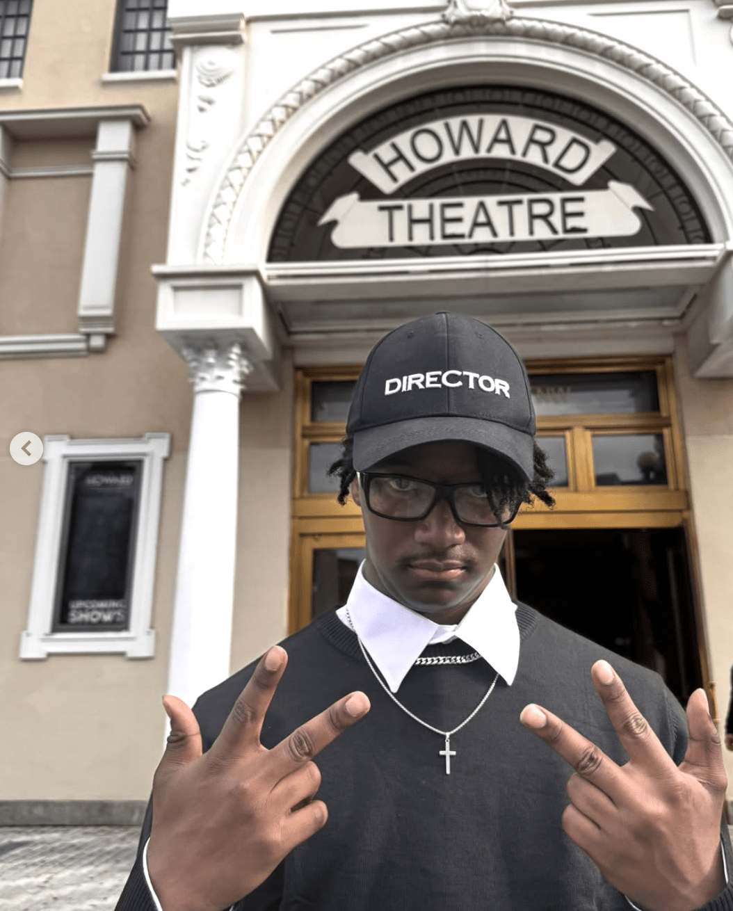 Noah Greene in front of the Howard Theatre