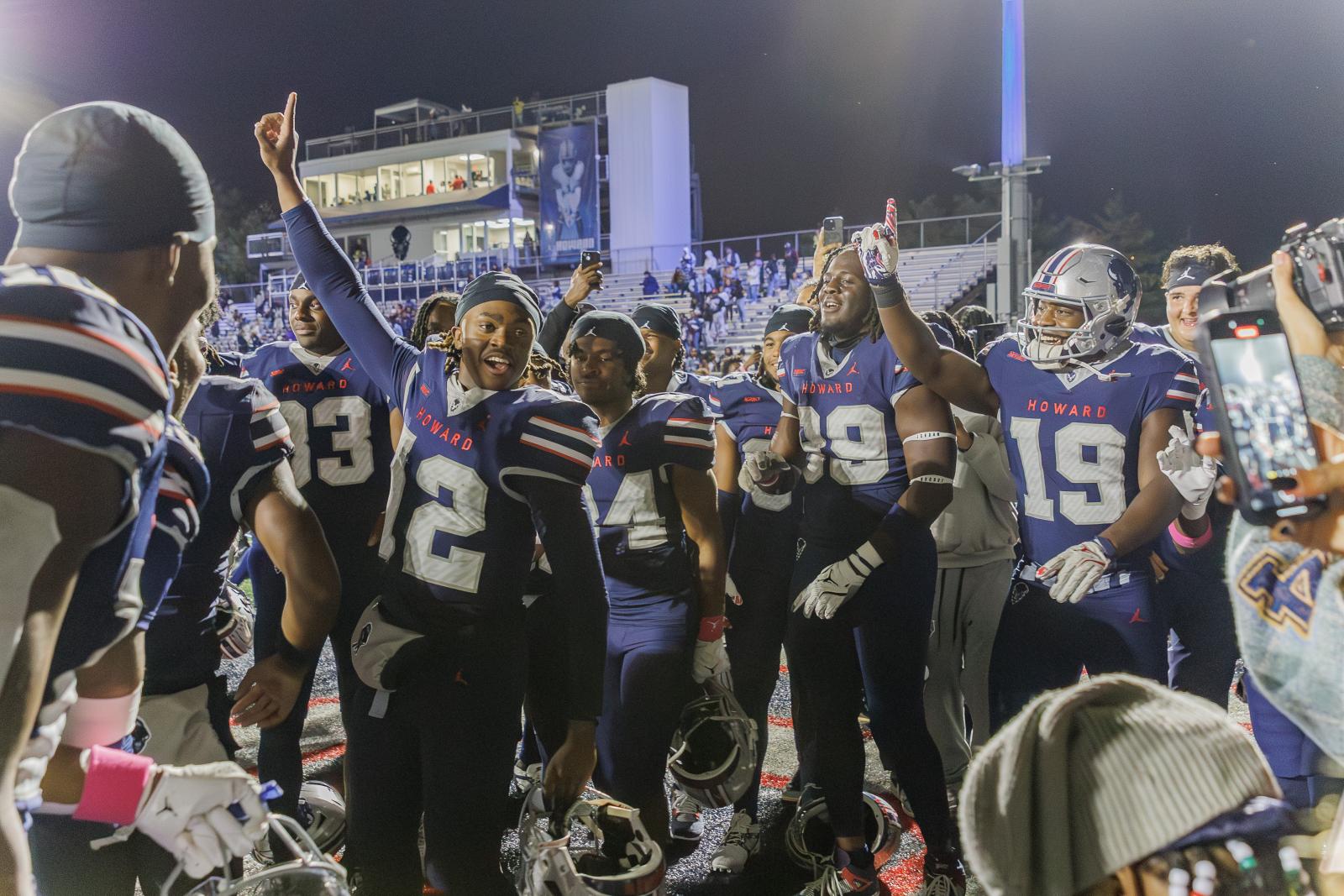 Howard University Bison in uniform at Homecoming 2025 game