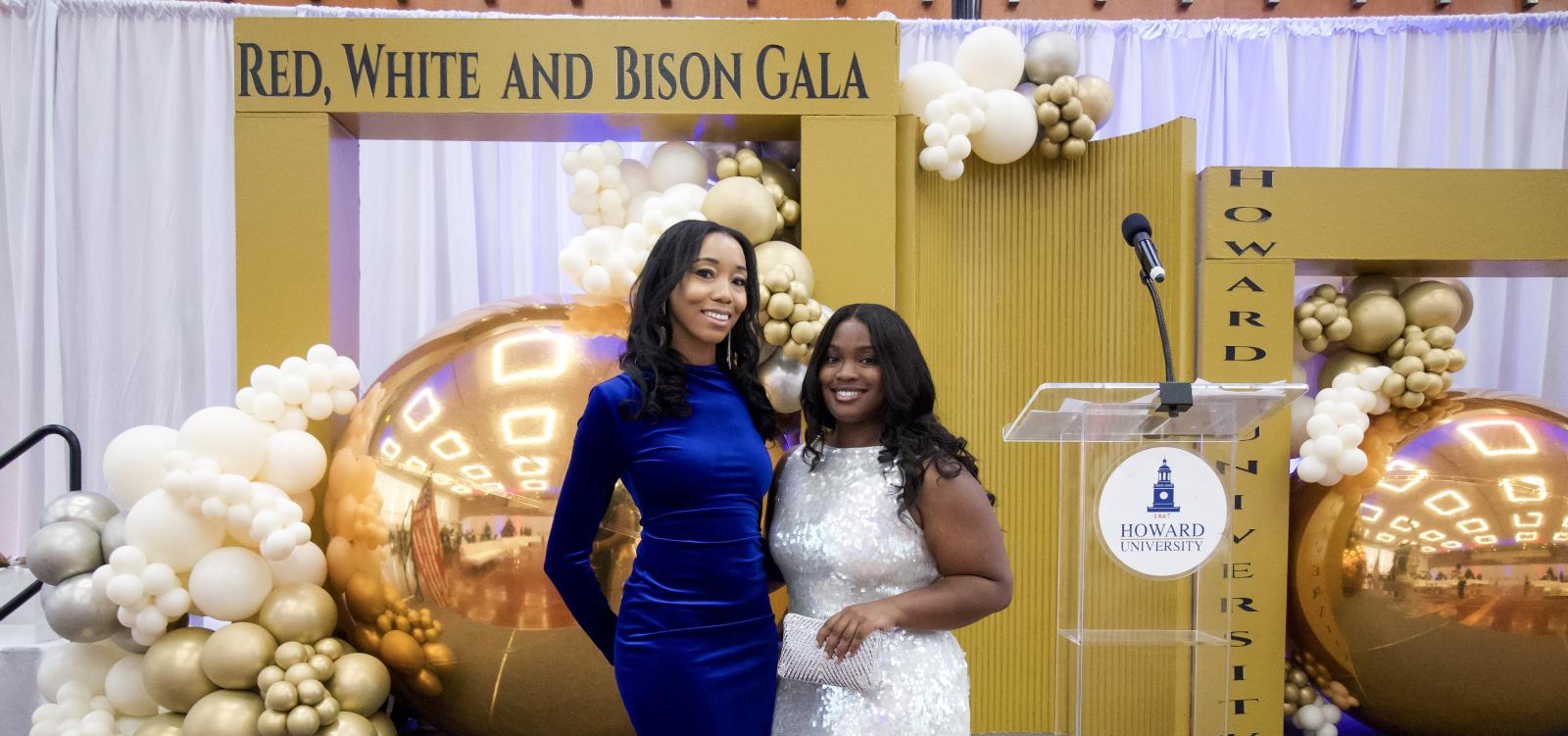 Attendees pose at the Red, White and Bison Gala at Homecoming 2025
